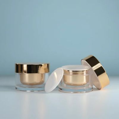 [ATOZ88-2] Double Wall Golden Cream Jar | 10 Pcs - 50 GM