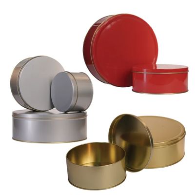 [ATOZ56-2] 1kg | Metal Tin Round Container | 16 Pcs - RED
