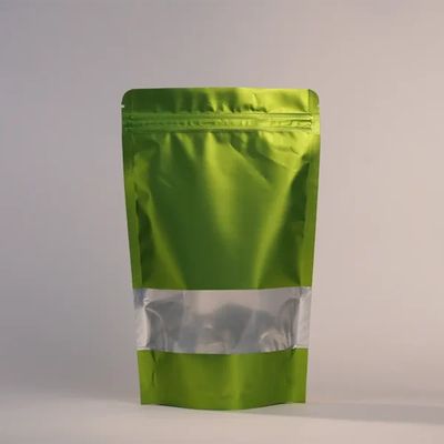 [ATOZ39.2] Rect Window Standup Pouch | Green | 100 Pcs - 135 X 210 MM
