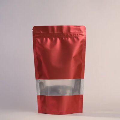 [ATOZ40.1] Rect Window Standup Pouch | Red | 100 Pcs - 110 X 170 MM