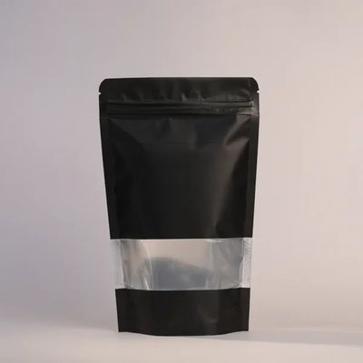 [ATOZ36.4] Rect Window Standup Pouch | Black | 100 Pcs - 205 X 310 MM