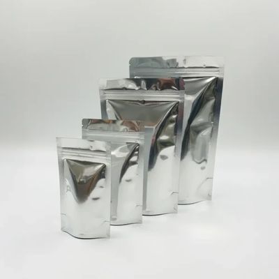 [ATOZ20.5] Two Side Silver Standup Pouch With Zipper | 100 Pcs - 20.5 X 31 CM