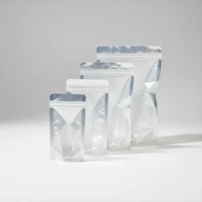 [ATOZ19.4] One Side Silver Standup Pouch With Zipper | 100 Pcs - 20.5 X 31 CM